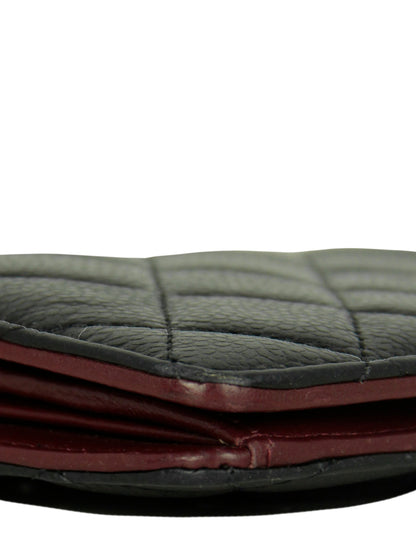 Chanel Black Caviar Leather Quilted Yen Wallet