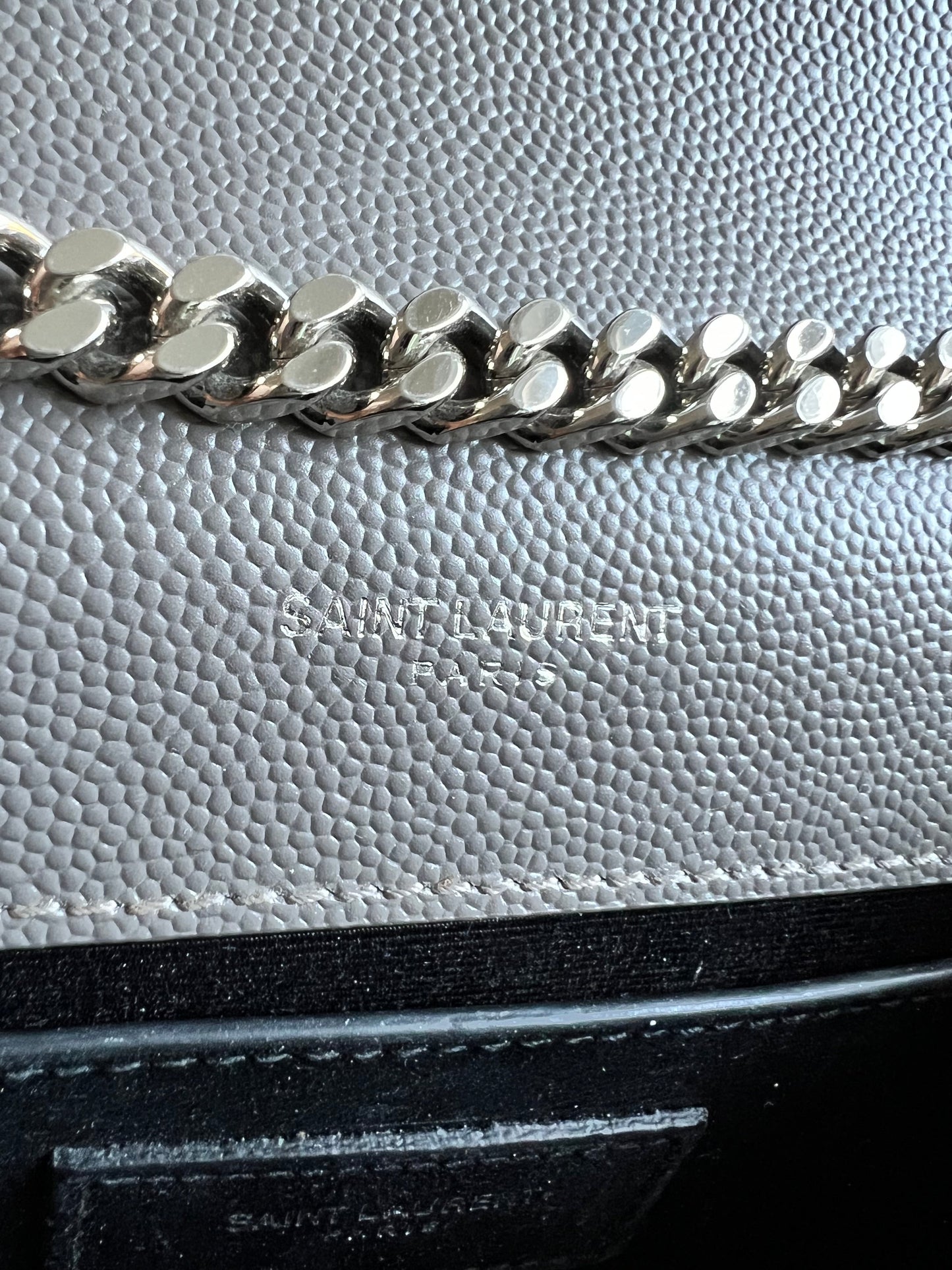 Yves Saint Laurent (YSL) Grey Small Kate with Silver Hardware