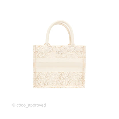Dior Small Book Tote Natural Macramé-Effect Embroidery