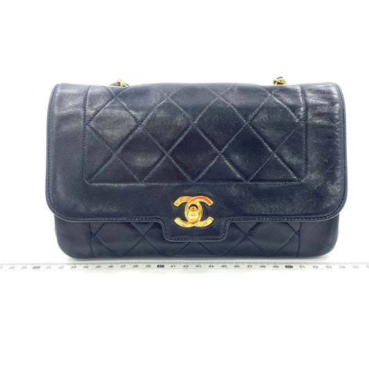 Chanel Diana CC Flap Bag Small Vintage Black Lambskin Leather with 24k Gold HW, 1989-1991