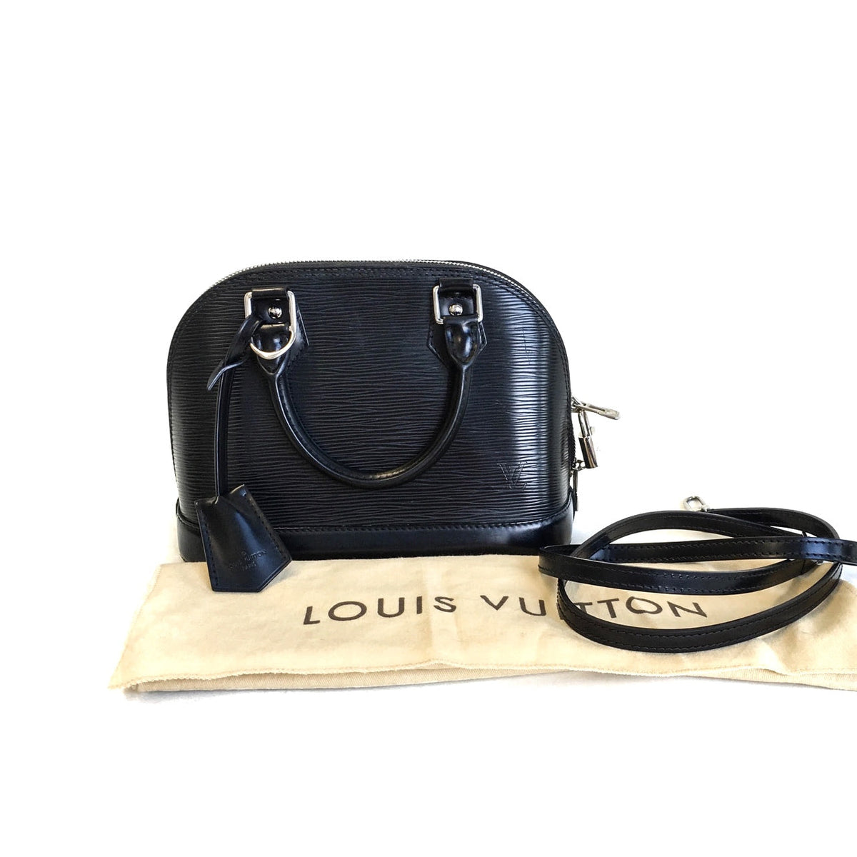 Louis-Vuitton Alma BB in Black Epi Leather