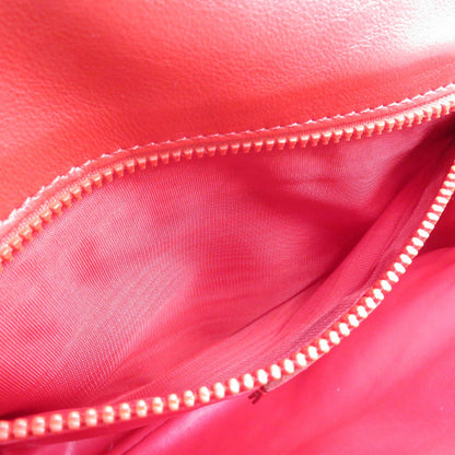 CELINE Shoulder Bag leather Red vintage Women Used