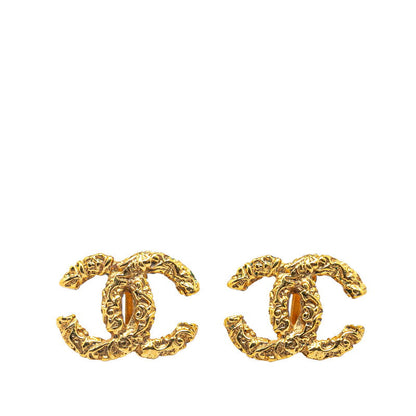 Chanel CC Logo Clip On Earrings Metal Earrings in Good condition