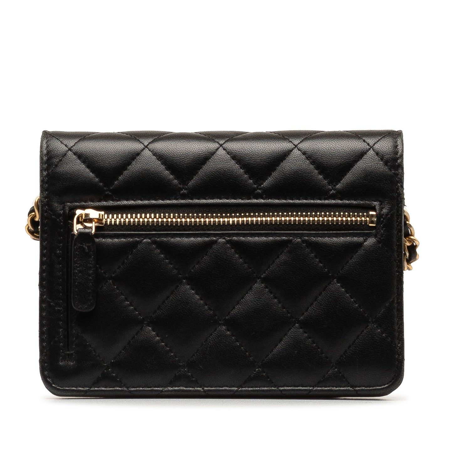 CHANEL Lambskin Romance Wallet On Chain Crossbody Bag