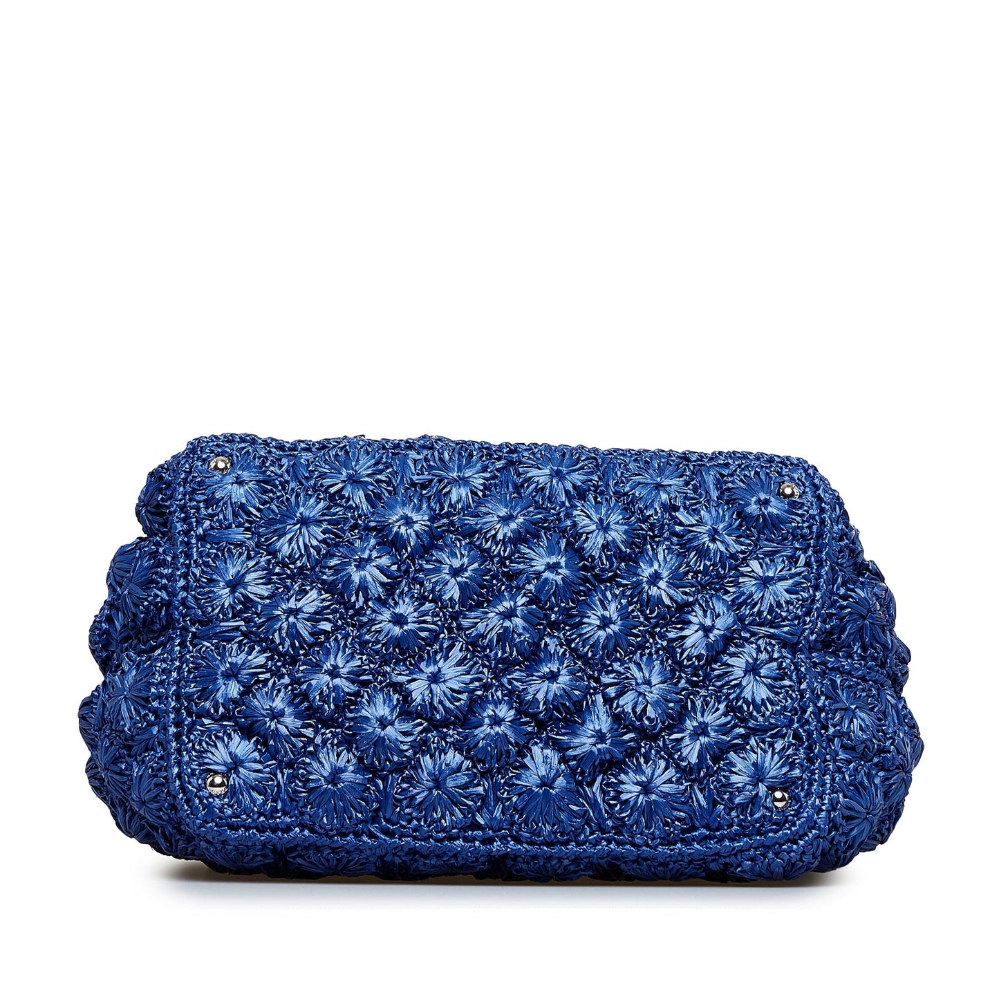 Prada Canapa HandBag Blue Raffia