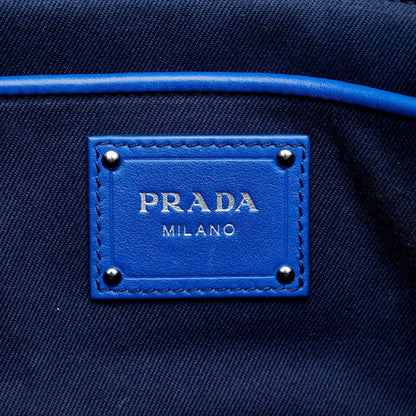 Prada Canapa HandBag Blue Raffia