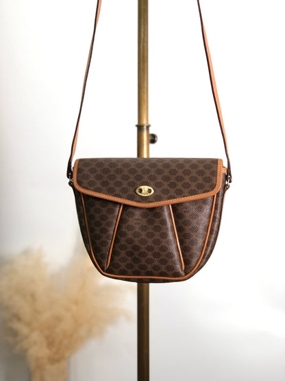 CELINE Macadam Triomphe Shoulder bag Brown Vintage 48xpj8