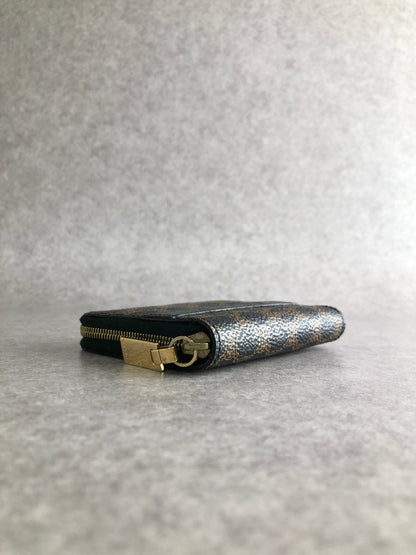 CELINE Macadam Logo Coin Purse Black Vintage 2hudzh