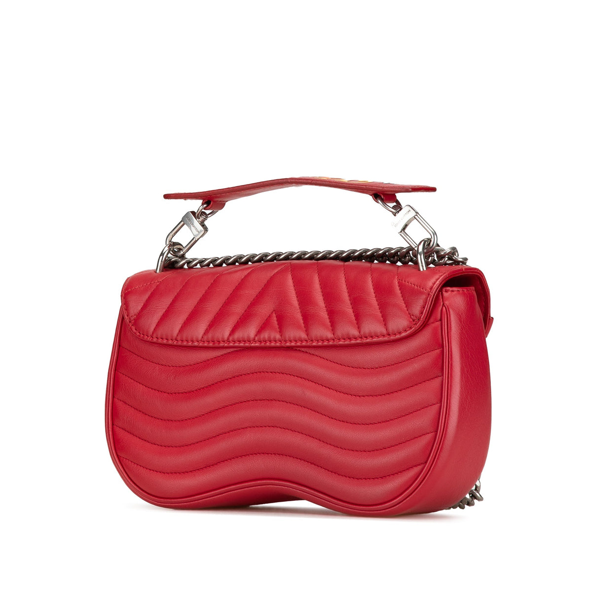 Red Louis Vuitton New Wave Chain Bag MM Satchel