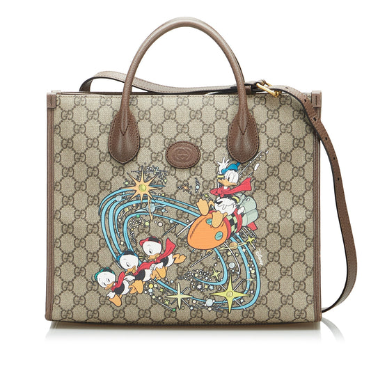 Gucci x Disney Tote Bag Small Donald Duck GG Supreme Canvas