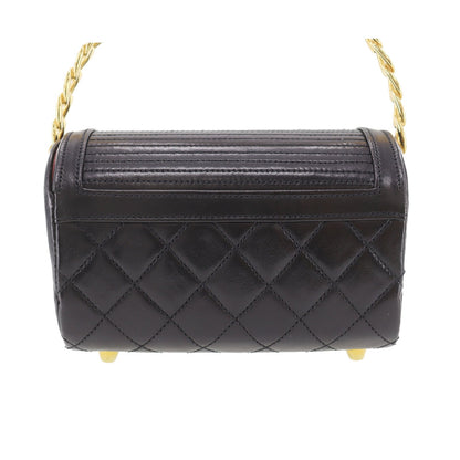 CHANEL  Flap Mini Handbag Black Lambskin Leather #CY875