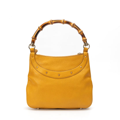 Gucci Yellow GG Canvas Bamboo Anita Handbag