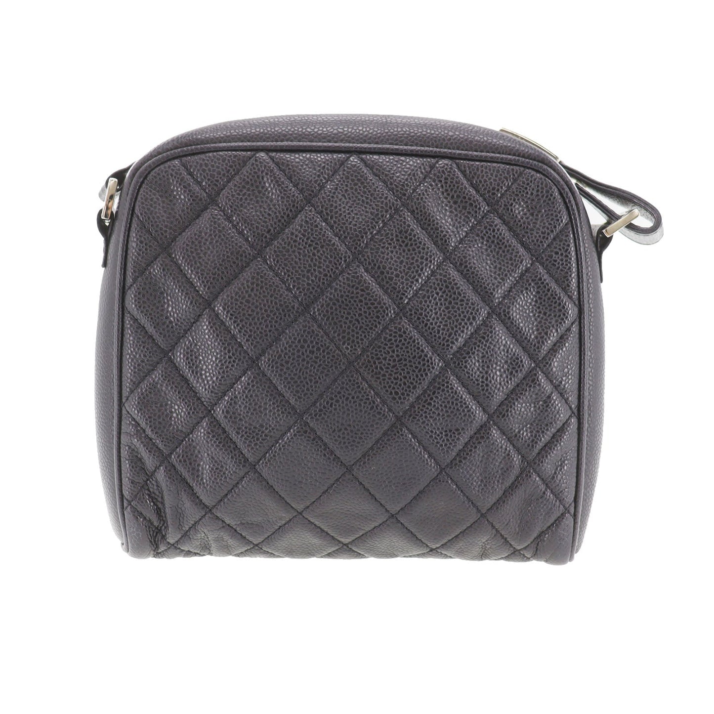 CHANEL CC  Shoulder Bag Black Caviar Skin Leather Vintage #CR806