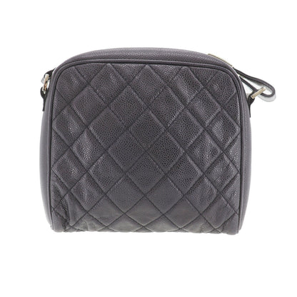 CHANEL CC  Shoulder Bag Black Caviar Skin Leather Vintage #CR806