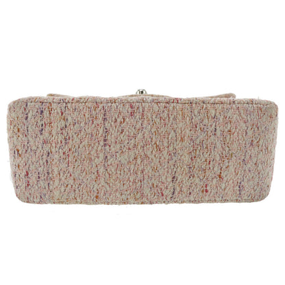 CHANEL Matelasse  Shoulder Bag Crossbody Pink Tweed Canvas #BN932