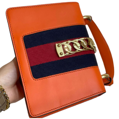 Gucci Sylvie Flap Mini Leather Orange GHW