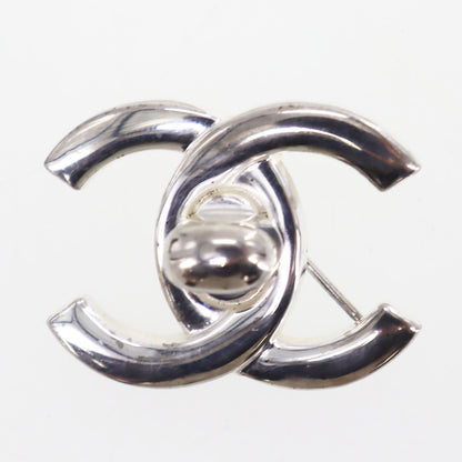CHANEL CC Logos Turn Lock  Pin Brooch Silver Plated 96A Vintage #CE126 S