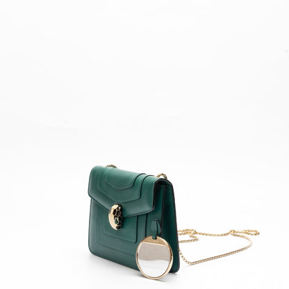 Bvlgari Green Leather Small Serpenti Forever Shoulder Bag