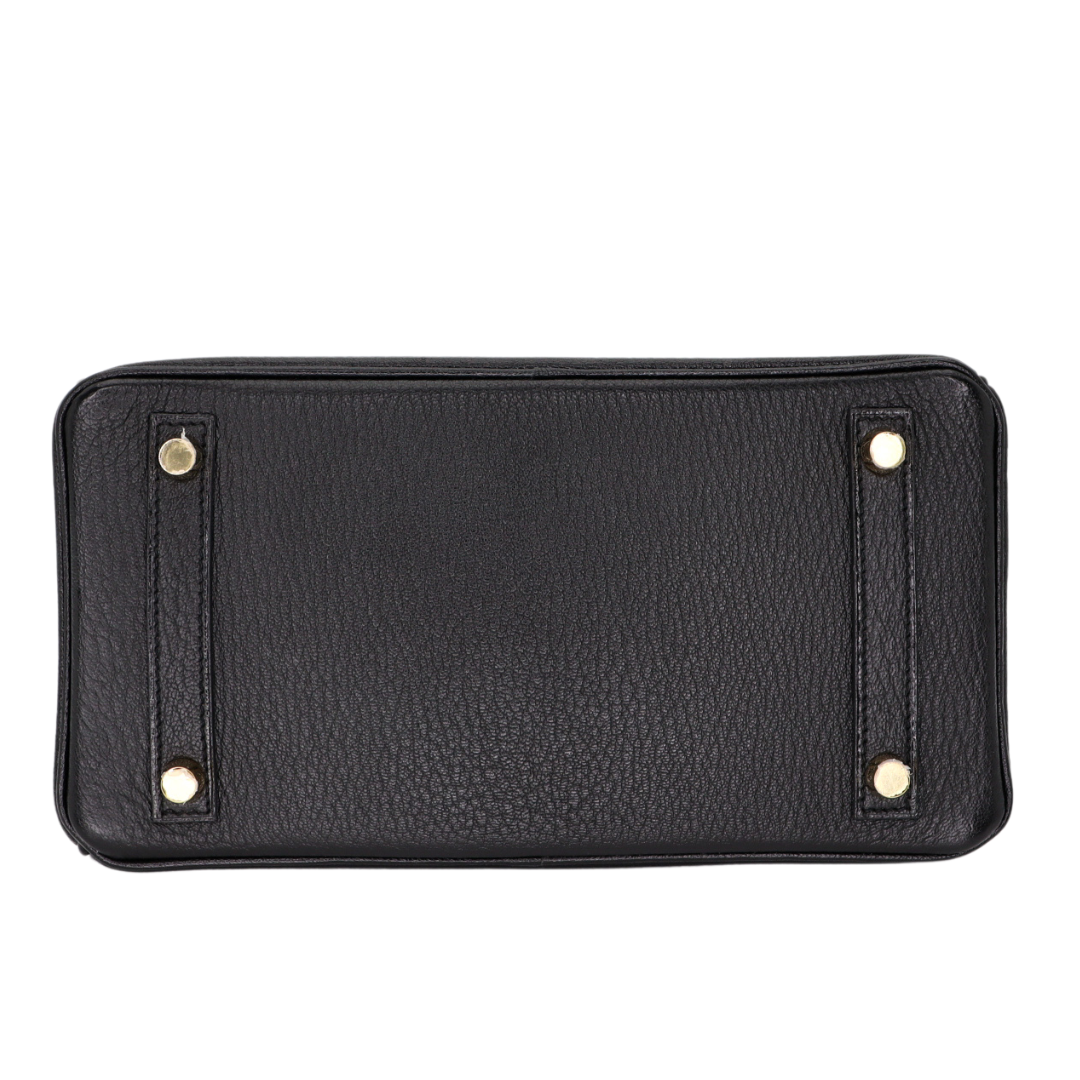 Hermès 25cm Birkin HSS Black/ Rouge Chèvre Leather Brushed Gold Hardware