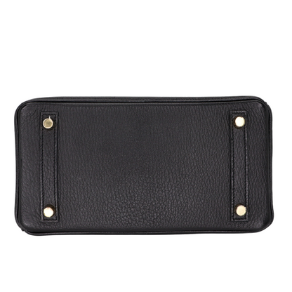 Hermès 25cm Birkin HSS Black/ Rouge Chèvre Leather Brushed Gold Hardware