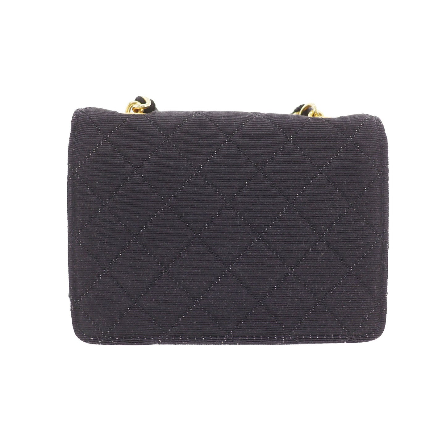 CHANEL Mini Matelasse  Shoulder Bag Black Canvas Vintage #CN499