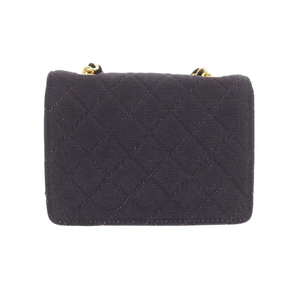 CHANEL Mini Matelasse  Shoulder Bag Black Canvas Vintage #CN499
