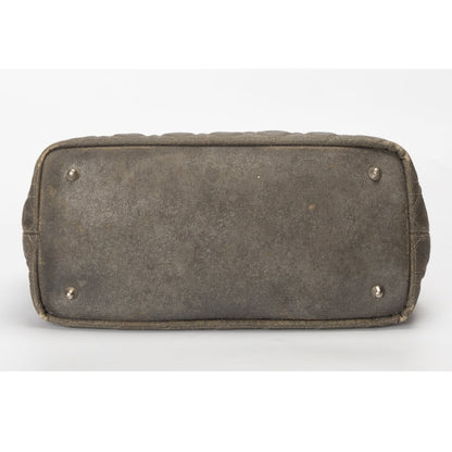 Dior Metallic Cannage Coated Canvas and Leather Small Panarea Tote