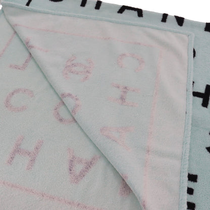 CHANEL CC Logos Large Beach Towel 100% Cotton Pile Light Blue #AH160