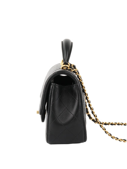 Chanel Black Rectangular Mini Classic Flap with Handle.