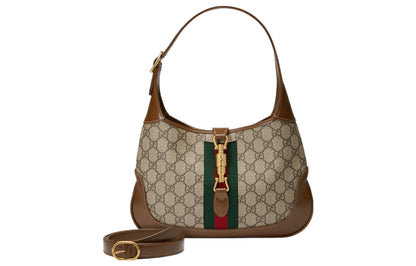 (WMNS) GUCCI Jackie 1961 SeriesSingle Shoulder Bag Small Red/ Green Stripes Tape 636706-HUHHG-8565