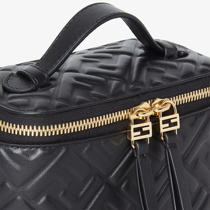 Fendi Vanity Black Nappa Leather Mini-Bag With Ff Motif