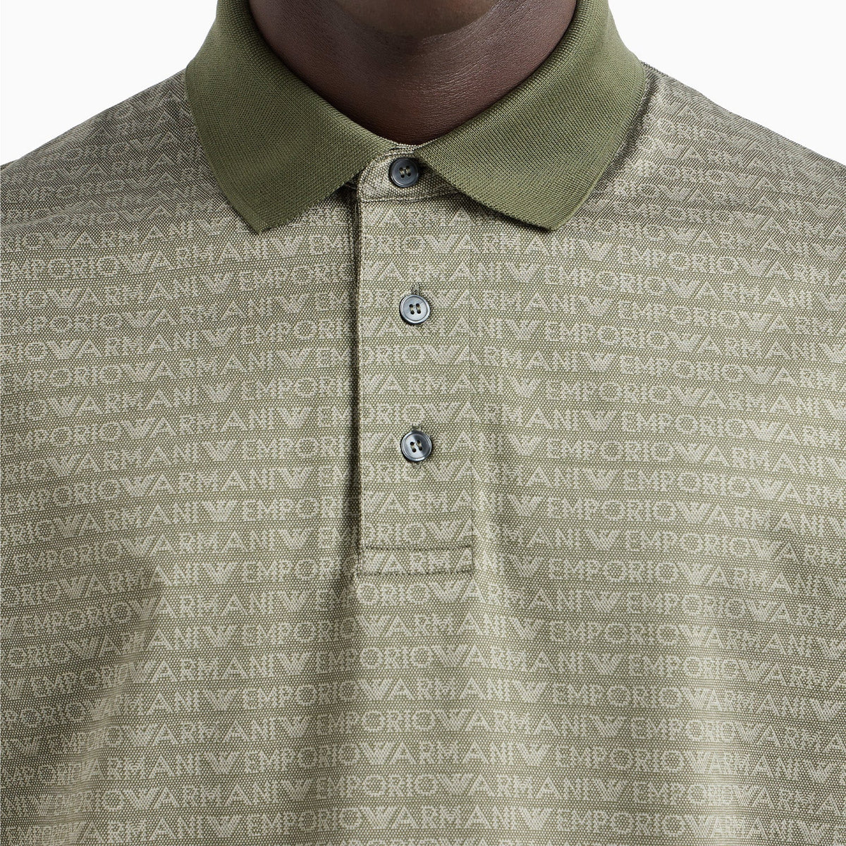 Jersey Polo Shirt With All-Over Jacquard Lettering