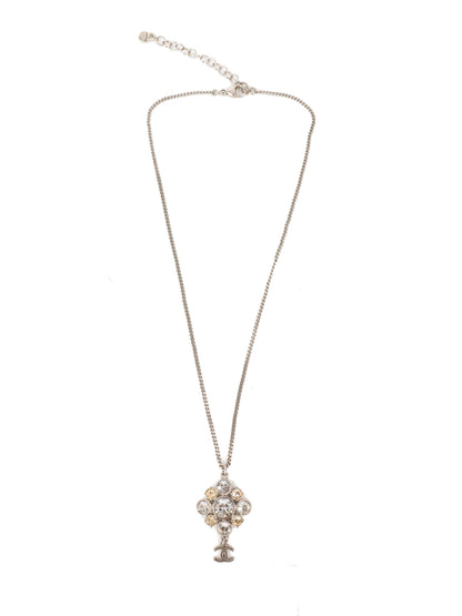 Chanel Silver Crystal Necklace.