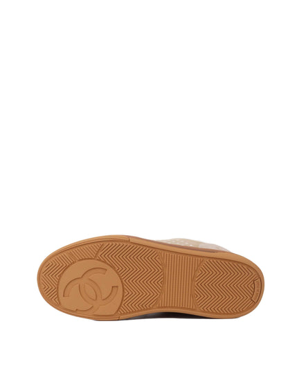 Chanel Pink/Neutral Velvet, Suede, Wool Sneakers Size 37.