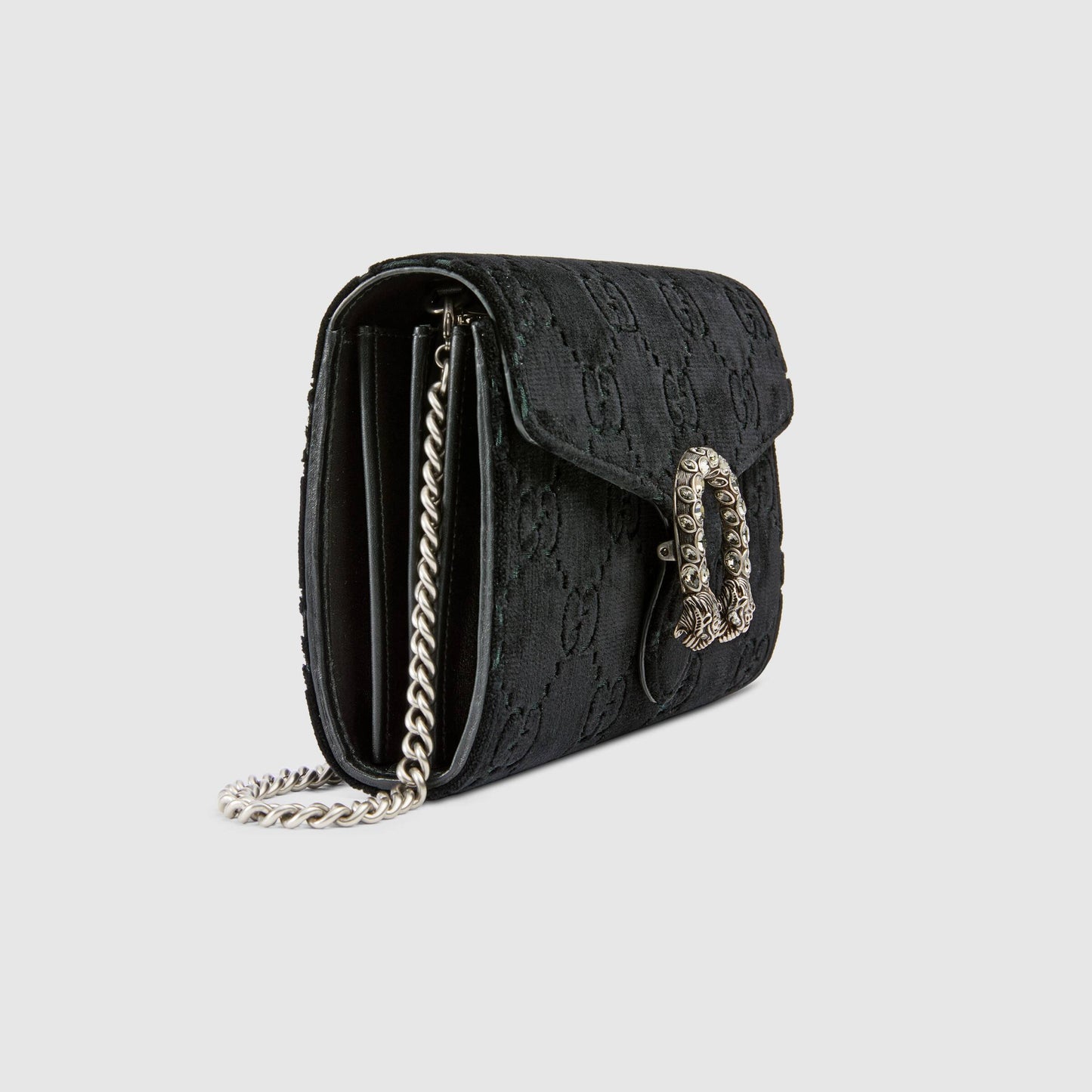 Gucci Dionysus GG VeLouis Vuittonet Mini Chain Wallet Black VeLouis Vuittonet