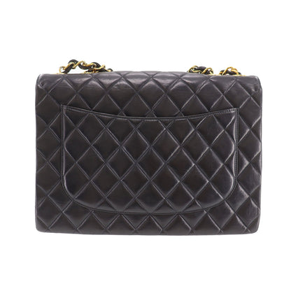 CHANEL Matelasse  Shoulder Bag Black Lambskin Leather #CX813