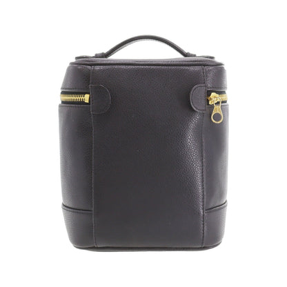 CHANEL CC Handbag Vanity Black Caviar Skin Leather #CP939