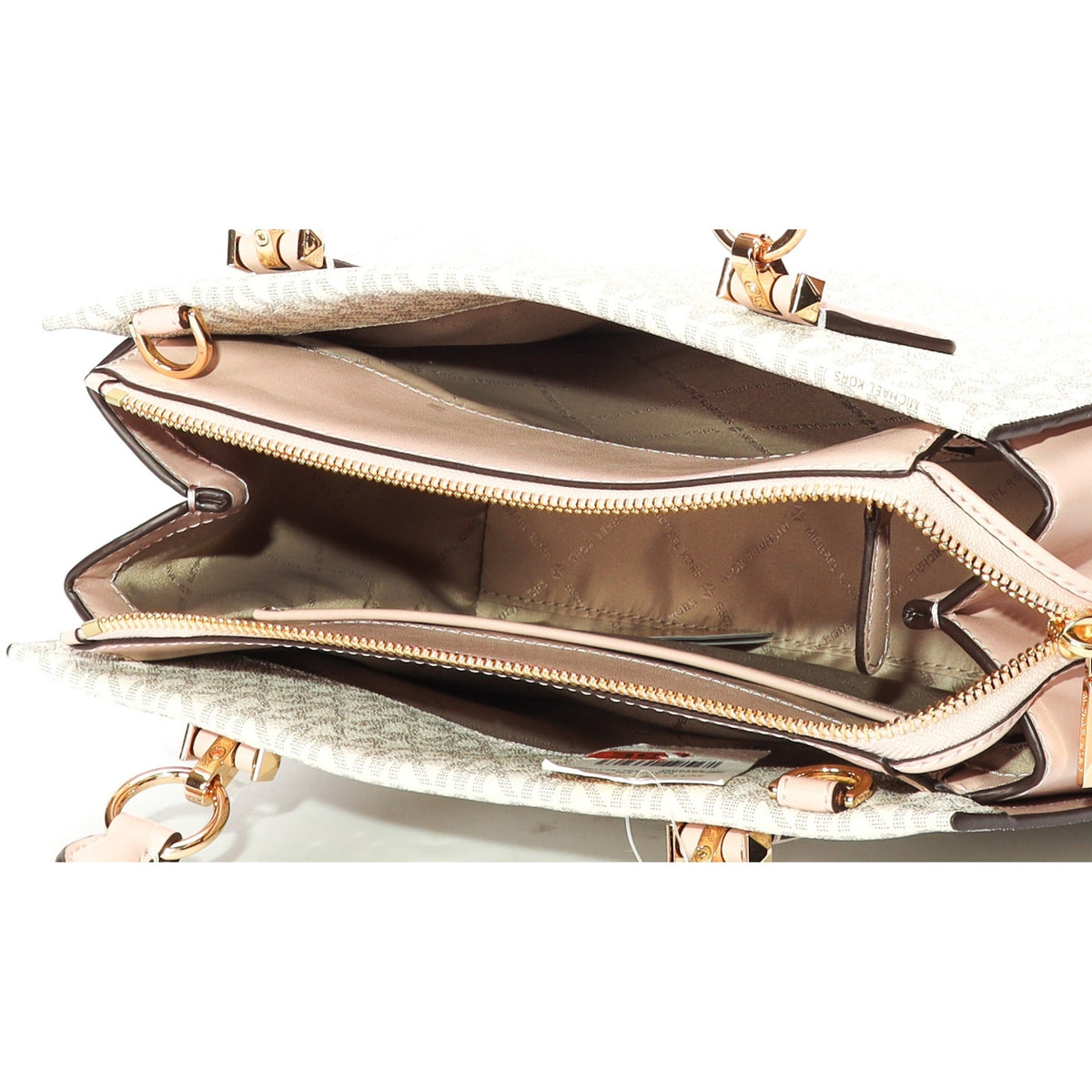 Michael Kors Marilyn Pink/White Logo Satchel