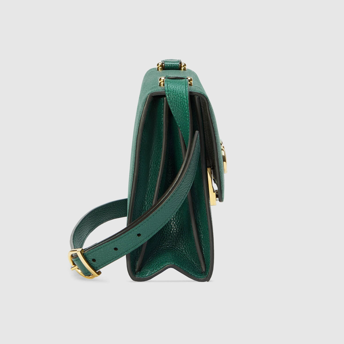 Gucci Zumi Grainy Leather Small Shoulder Bag Green