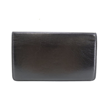 CHANEL Long Wallet Black Leather #AH498