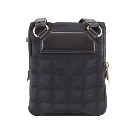 CHANEL New Travel Line  Black Shoulder Bag Nylon France Vintage #DA742