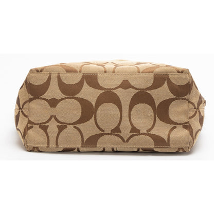 Coach Brown Signature Gold Stripe Tote