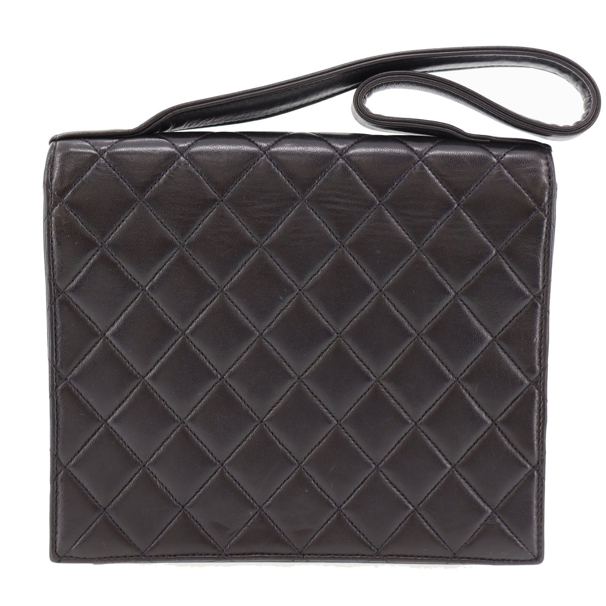 CHANEL HandBag Black Lambskin Leather #BS33