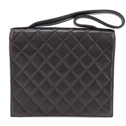 CHANEL HandBag Black Lambskin Leather #BS33