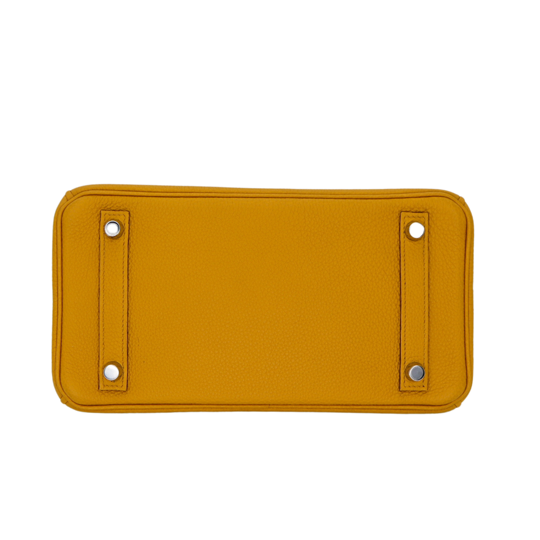 Hermès 25cm Birkin Touch Jaune Ambre Togo Leather/Niloticus Crocodile Palladium Hardware