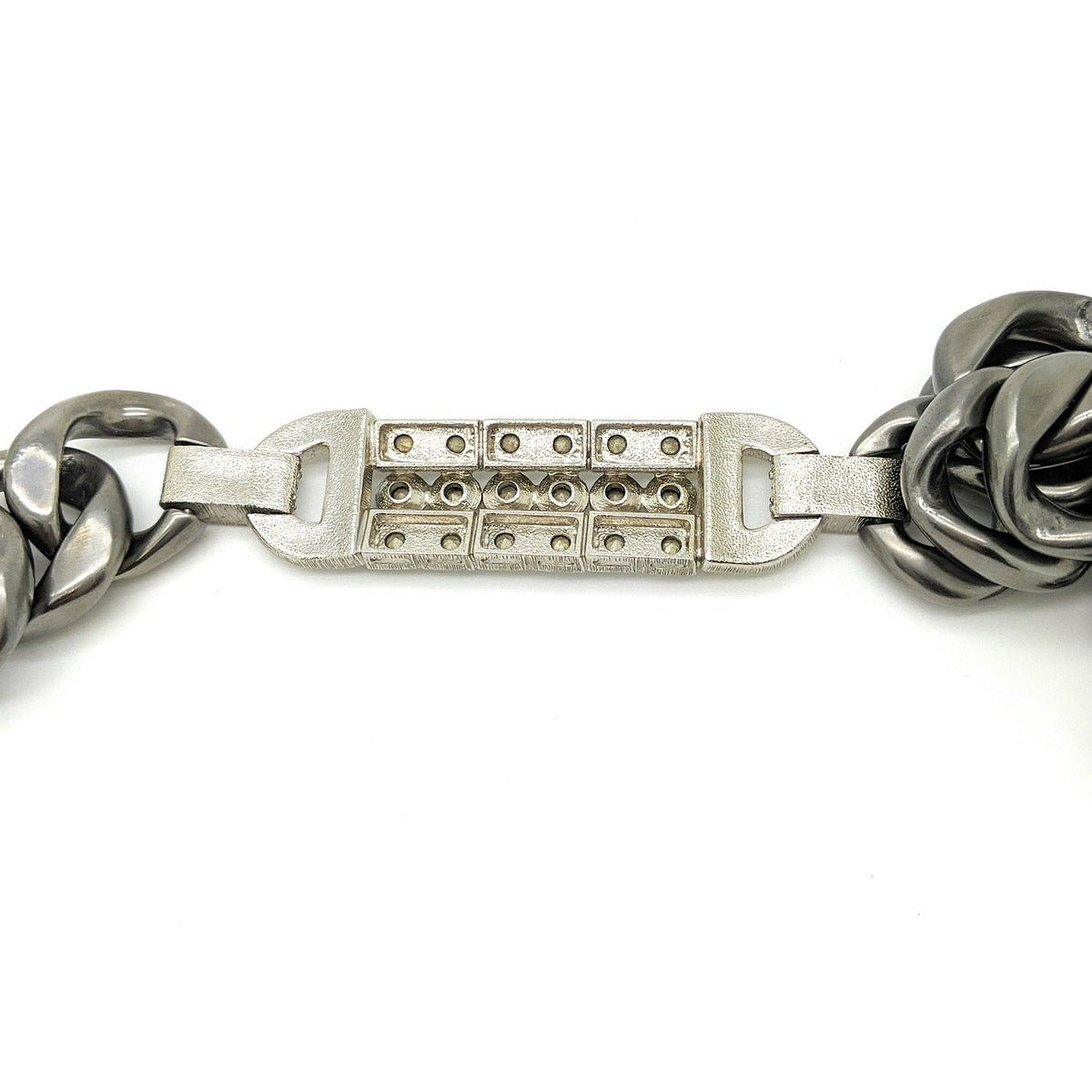 Chanel Strass & Ruthenium Metal Chain Necklace