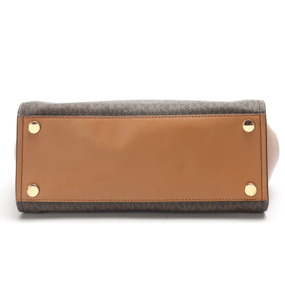 Michael Kors Marilyn Medium Brown Logo Satchel