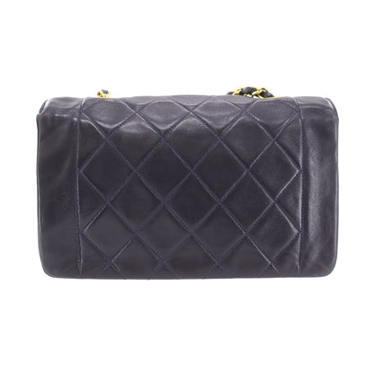 CHANEL Diana Matelasse 22  Shoulder Bag Navy Lambskin Vintage #CP684