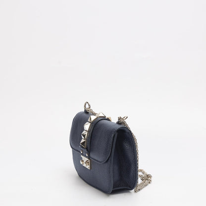 Valentino Blue Glam Lock Flap Shoulder Bag