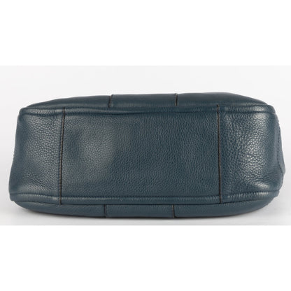 Salvatore Ferragamo Teal Blue Leather Gancini Tote Bag